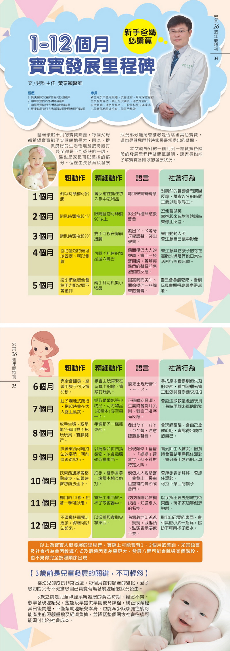 1-12個月寶寶發展里程碑